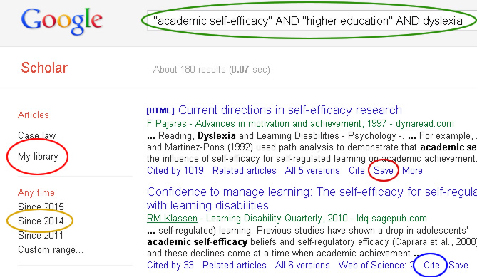 google scholar screenshot